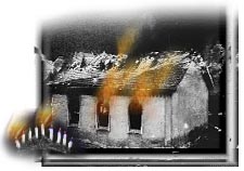 synagogue burning and hanukiah